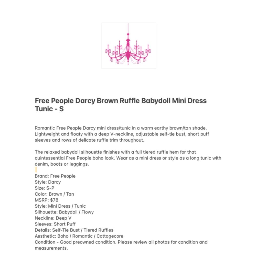 Free People Brown Tan Ruffle Darcy Mini Dress - Picture 8 of 10